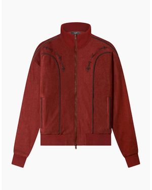 Amiri Johnny Velour Track Jacket Clay - Red
