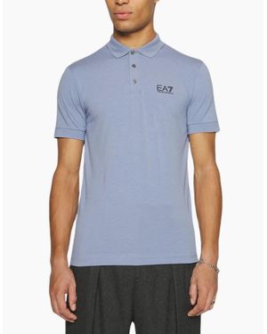 Armani Emporio Ea7 8Npf04 Pjm6Z Polo T Shirts Jersey Cotton Top Summer Tee - Blue