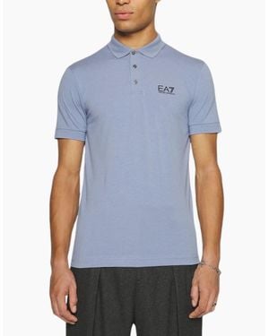 Armani Emporio Ea7 8Npf04 Pjm6Z Polo T Shirts Jersey Cotton Top Summer Tee - Blue