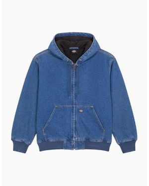 Dickies Lined Denim Hooded Bomber - Blue