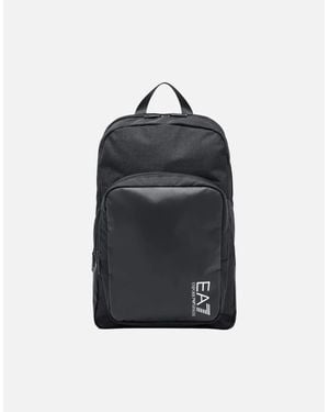 EA7 Train Core Graphic Logo Rectangular Backpack - Black