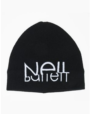 Neil Barrett Sliced Logo Beanie Hat - Black