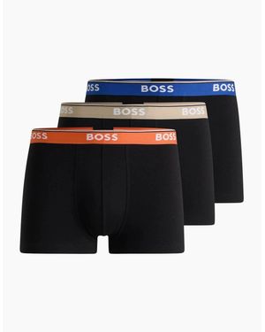 BOSS 3-Pack Power Logo Boxer Trunks, W - Blue