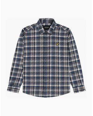 Lyle & Scott Lyle & Scott L/S Brushed Check Shirt Aegean - Blue