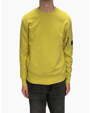 C.P. Company Diagonal Raised Fleece Lens Sweatshirt - Yellow
