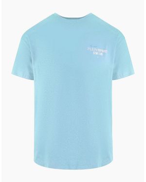 Philipp Plein Plein Sport Geo Logo Stretch T-Shirt - Blue