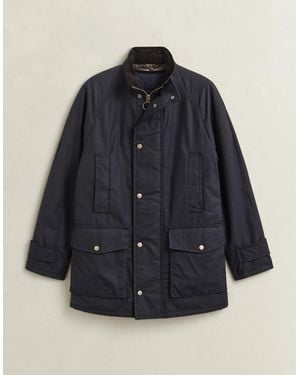 GANT Waxed Double Decker Coat - Blue