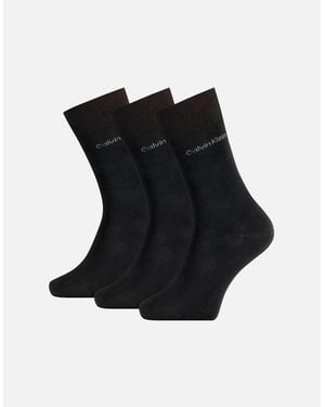 Calvin Klein 3-Pack Premium Combed Cotton Socks - Black