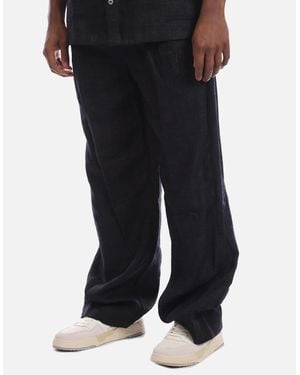 Off-White c/o Virgil Abloh 90S Logo Linen Baggy Tapered Trousers - Black