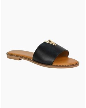 XY London Ladies Rorie Cut Out Sliders - Black