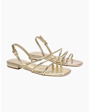 XY London Ladies Mary Patent Square Toe Sandals - Metallic