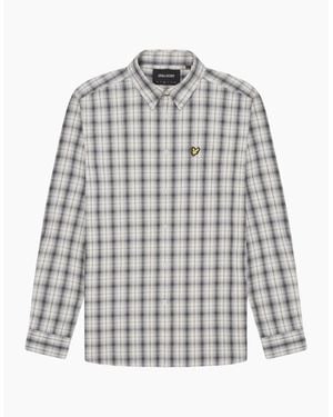 Lyle & Scott Lyle & Scott Washed Check Poplin Gunmetal Long Sleeve Shirt - Grey