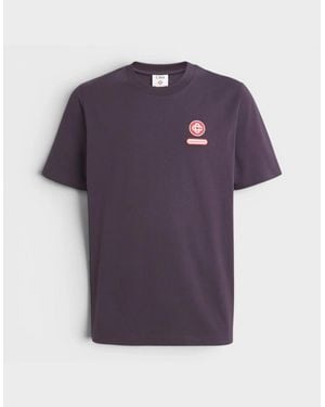 CASABLANCA Logo Patch T-Shirt Aubergine - Purple