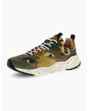 Flower Mountain Wave Suede Camouflage Trainers - Green