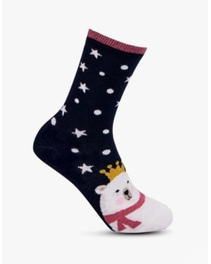 Totes Isotoner Novelty-Ankle-F Novelty Socks Polar Bear - Blue