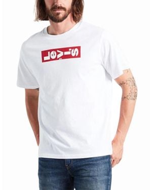 Levi's Levi's T-Shirt Brand Patch Logo Summer Cotton Tops Levi Tee - White