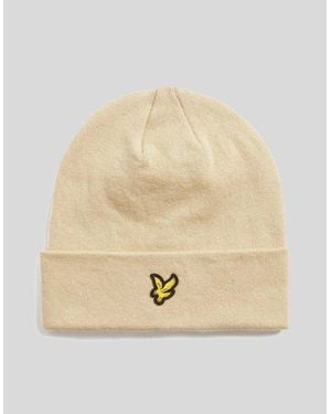 Lyle & Scott Merino Wool Blend Beanie - Natural
