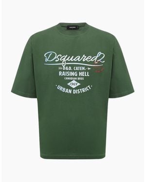 DSquared² Branded Raising Hell Logo T-Shirt - Green