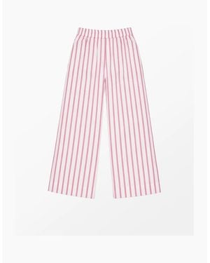 Ro&zo Stripe Cotton Blend Trousers - Pink