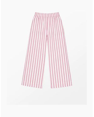 Ro&zo Stripe Cotton Blend Trousers - Pink