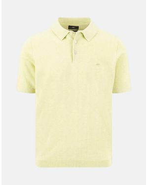 Fynch-Hatton Fine Knit Air Cotton Polo Shirt Pear - Yellow