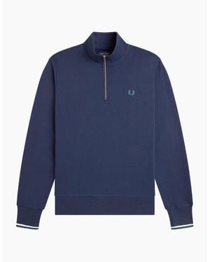 Fred Perry Half Zip Sweatshirt - Blue
