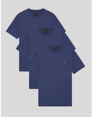 Lyle & Scott Crew Neck 3-Pack T-Shirt - Blue