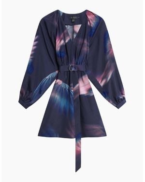 Ted Baker Alte Printed Belted Mini Dress - Blue
