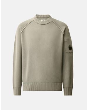 C.P. Company Chenille Cotton Lens Jumper - Natural