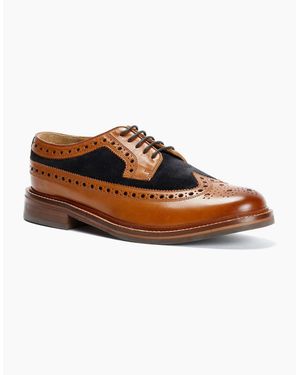 Chapman & Moore Longwing Brogue Leather/Suede Tan/ Shoes - Brown