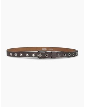 DIESEL B D Stud 40 Leather Belt - White