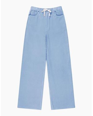 Ro&zo Light Cord Drawstring Waist Trousers - Blue