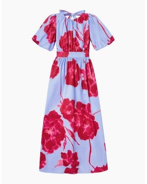 Ro&zo Seraphina And Floral Puff Sleeve Dress - White