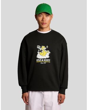 Lyle & Scott Chest Print Graphic Sweatshirt - Black