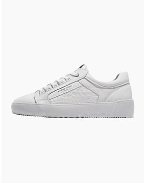 Android Homme Venice Emboss Patent Croc Leather Trainer - White