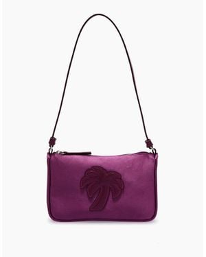 Palm Angels Satin Palm Shoulder Bag - Purple