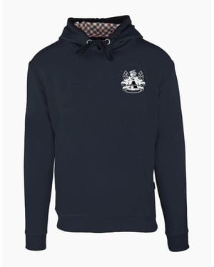 Aquascutum Hooded Neck Long Sleeve Sweatshirt - Blue