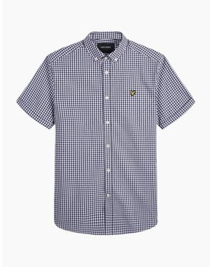 Lyle & Scott Lyle & Scott Short Sleeve Gringham Shirt - Blue