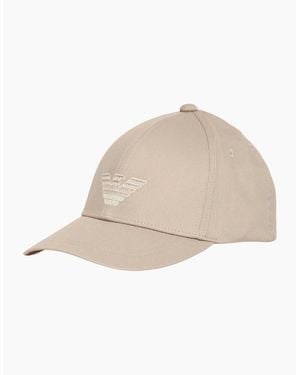 Emporio Armani Embroidered Eagle Logo Cap - Natural