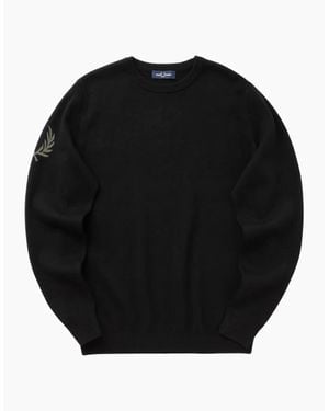Fred Perry Laurel Wreath Knit Jumper - Black