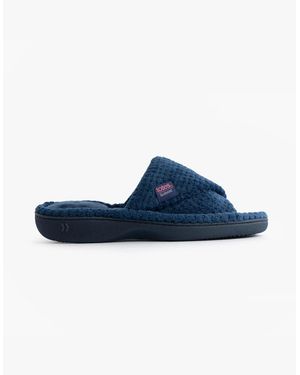 Totes Isotoner Popcorn Turnover Open Toe Mule Slippers - Blue
