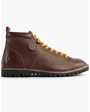 Popps 1961 Mod Leather Monkey Boots Oxblood - Brown