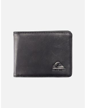 Quiksilver Slim Rays Bi-Fold Faux Leather Wallet Purse - Black