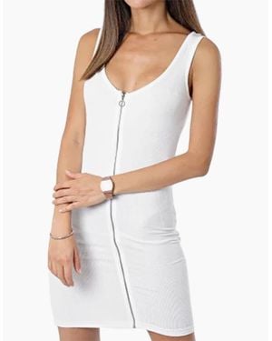 Brave Soul Dress Sleeveless Tops Party Club Sexy Bodycon Midi Tank Dress - White