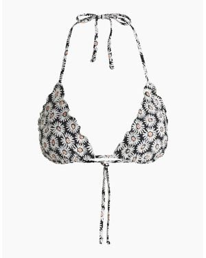 BOSS Ditsy Daisies Ruffle Bikini Top - Metallic