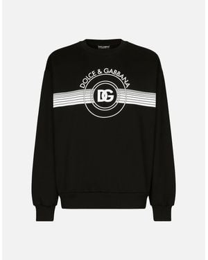 Dolce & Gabbana Jersey Dg Logo Print Sweatshirt - Black
