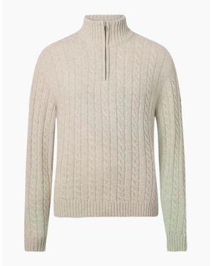 Belstaff Westport Quarter Zip Pale Stone - White