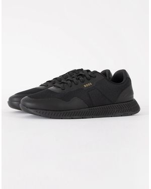 BOSS Boss Ttnm Mesh Trainers With Smooth Trims - Black