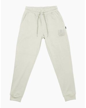 Aquascutum Solid Patterned Tapered Fit Slim Joggers - White