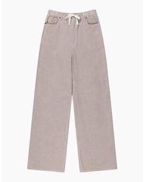 Ro&zo Cappuccino Cord Drawstring Waist Trousers - White